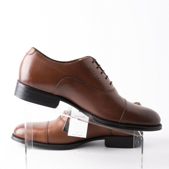 Zara Mens Brown Leather Oxford Dress Shoe Sz 10 43 main image 9